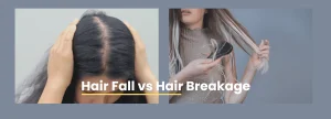 Hair Fall vs Hair Breakage comparison showing causes, symptoms, and dermatologist solutions by Dr. Tanveer Fatima at ACE Clinic, Roorkee.
