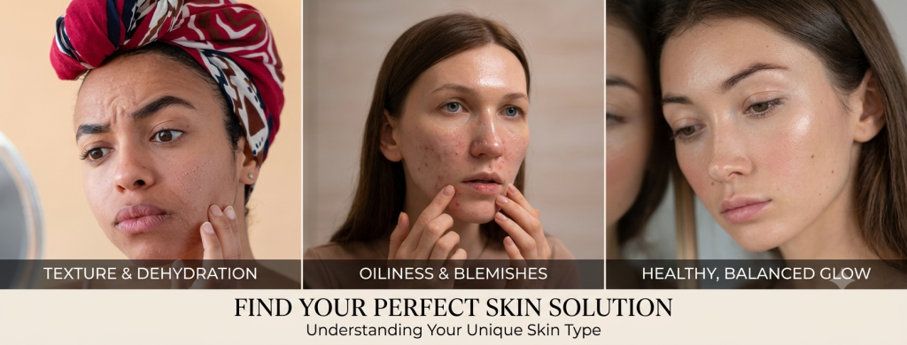 oily vs combination vs dry skin