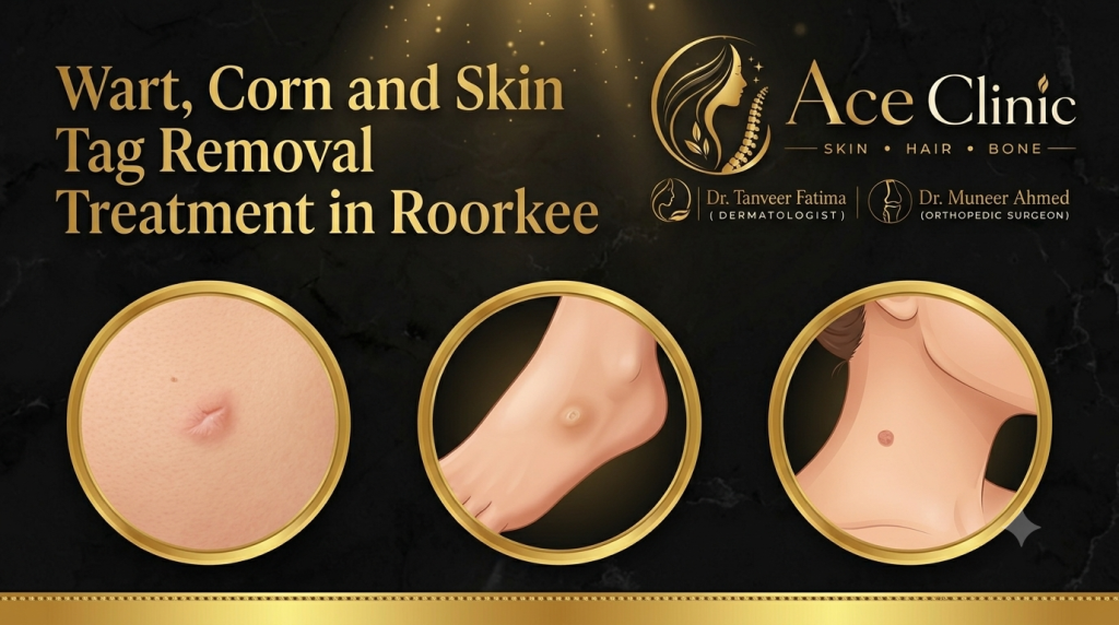 Wart, corn and skin tag removal treatment in Roorkee by Dr. Tanveer Fatima at Ace Skin and Hair Clinic