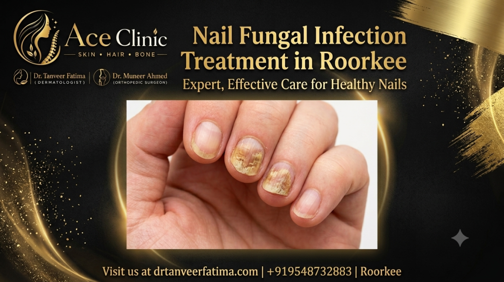 Nail fungal infection treatment in Roorkee by Dr Tanveer Fatima at Ace Skin and Hair Clinic